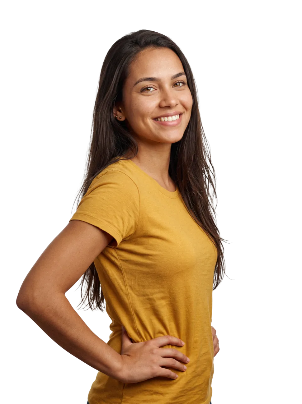 Estagiária sorrindo